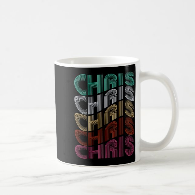 Groovy Chris D Name Ich liebe Chris 70er,80er Meme Kaffeetasse (Rechts)