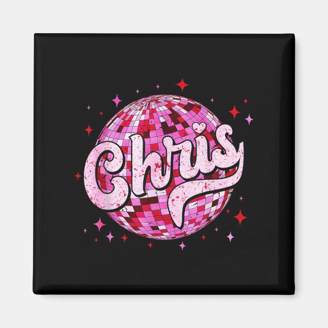 Groovy Chris First Name D I Love Chris Tees Meme  Magnet (Vorne)