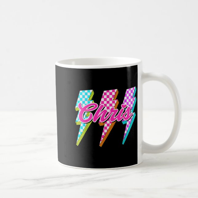 Groovy Chris Lightning Bolt Checkered I Love Meme  Kaffeetasse (Rechts)