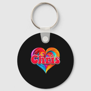 Groovy Chris Name ich liebe Chris 80er90er lustig Schlüsselanhänger