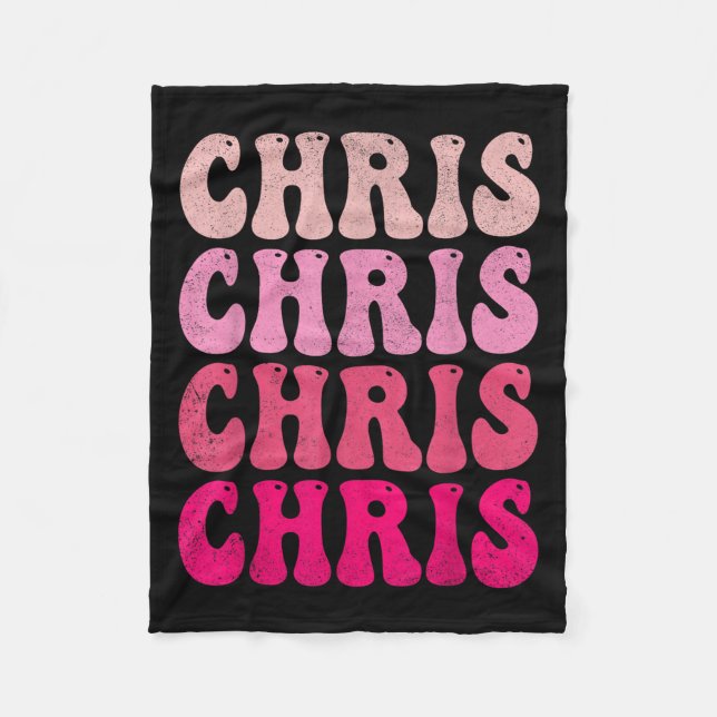 Groovy Chris Vorname D I Liebe Chris T-Shirts Meme Fleecedecke (Vorderseite)