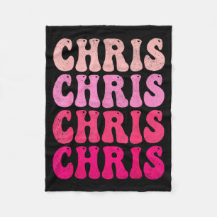 Groovy Chris Vorname D Ich liebe Chris T-Shirts Me Fleecedecke