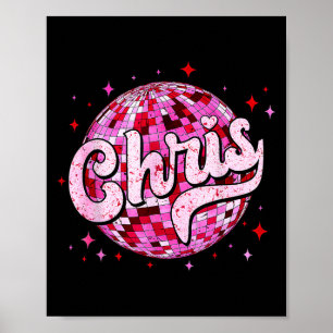 Groovy Chris Vorname D Ich liebe Chris T-Shirts Me Poster