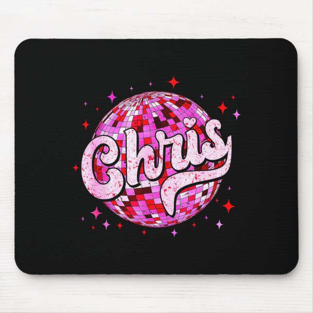 Groovy Chris Vorname D Ich Liebe Chris Tees Meme  Mousepad (Vorne)