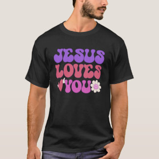 Groovy Christlich Jesus Lieben Sie 70 s Hippie T-Shirt