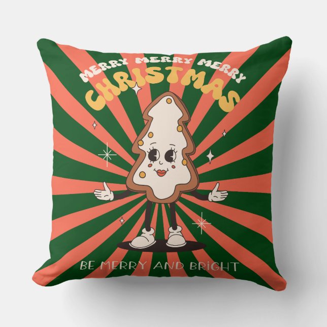 Groovy Christmas Day Throw Kissen (Vorderseite)