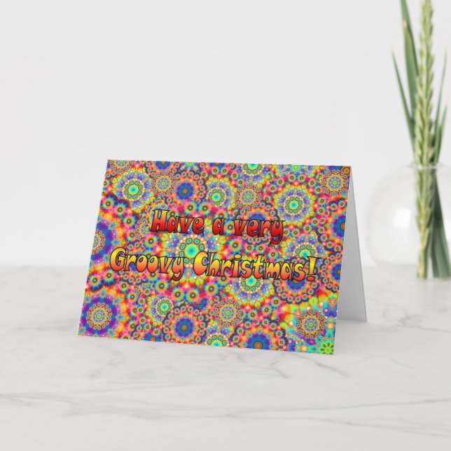 Groovy Christmas Feiertagskarte (Vorderseite)