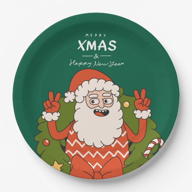 Groovy Christmas Niedliche Teller (Vorderseite)