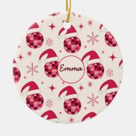 Groovy Christmas Santa Disco Balls Individuelle Na Keramik Ornament