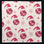 Groovy Christmas Santa Disco Balls Muster Serviette<br><div class="desc">Das ist eine helle und helle Weihnachtsdiskokugel in Weihnachtsmannmütze mit Rot,  Rosa und Bordeaux mit Schneeflocken und Sternen.</div>