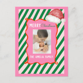 Groovy Christmas Santa Doodle Photo Feiertagspostkarte