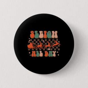 Groovy Christmas Sleigh Ganztägige Rentier Button