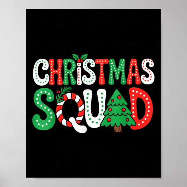Groovy Christmas Squad Xmas Tree Family Matching P Poster (Vorne)