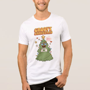 Groovy Christmas Tree - Holly Jolly Vibes Tri-Blend Shirt