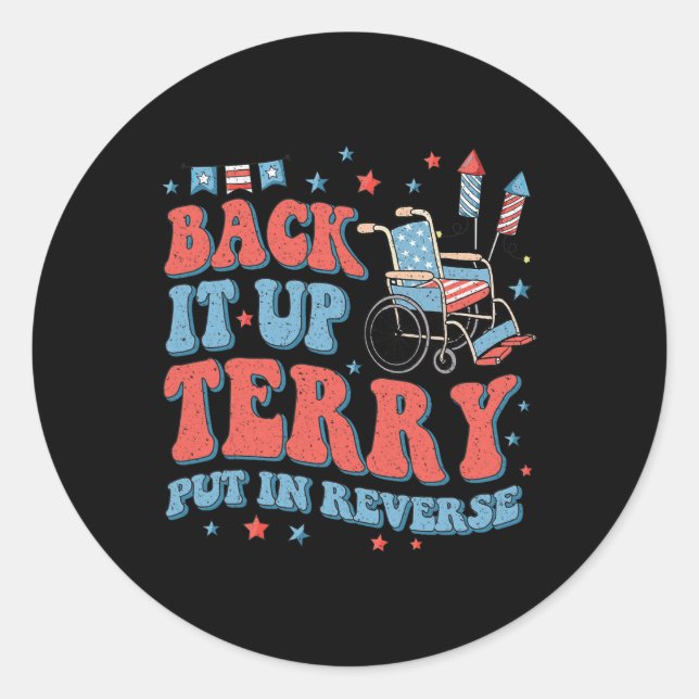 Groovy Ck Up Terry Put It In Reverse Firework 4. J Runder Aufkleber (Vorderseite)