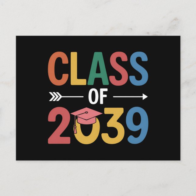 Groovy Class of 2039 Abschluss Senior 2039 Postkarte (Vorderseite)