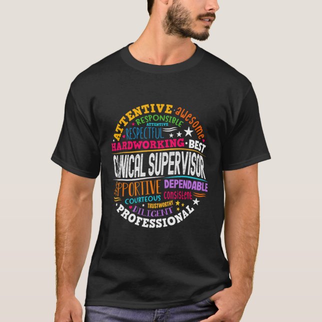 Groovy Clinical Supervisor Appreciation Health Wor T-Shirt (Vorderseite)