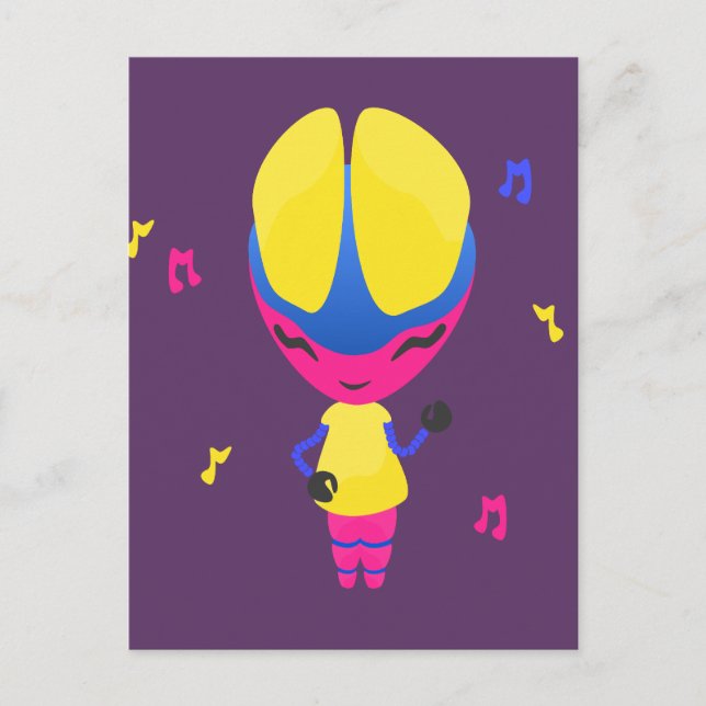 Groovy CMYK Robot Postkarte (Vorderseite)