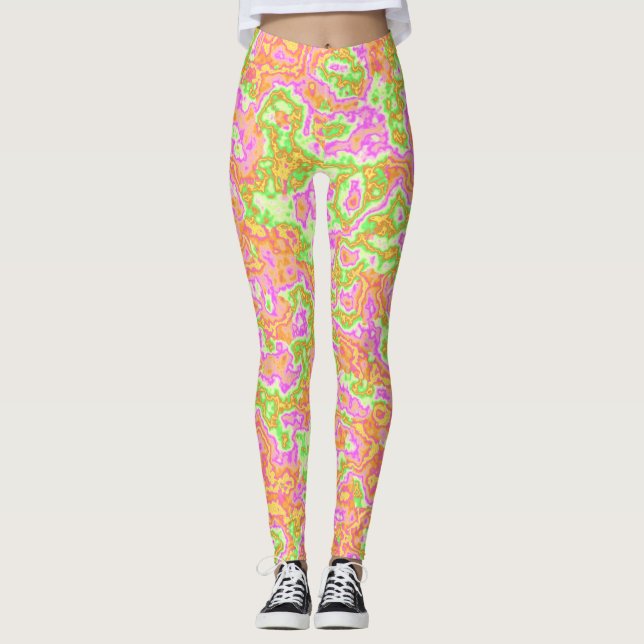 Groovy Colorful Acica Ristorante La Lanchetta Leggings (Vorderseite)