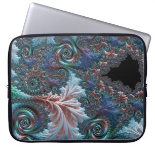 Groovy Colorful Boho Hippie Mandelbrot Fraktal Art Laptopschutzhülle