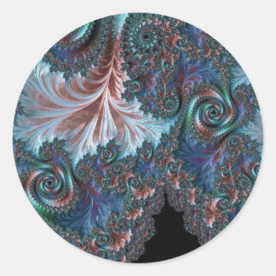 Groovy Colorful Boho Hippie Mandelbrot Fraktal Art Runder Aufkleber