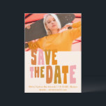 Groovy Colorful Einzigartiges Retro Bat Mitzvah Fo Save The Date<br><div class="desc">Groovy Colorful Unique Retro Bat Mitzvah Foto Save the Date - erhältlich als Digitaldownload oder gedruckt</div>