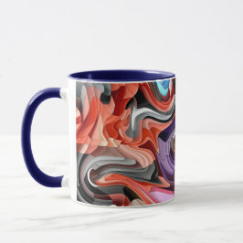Groovy Colorful Fluid Patchwork Abstrakt Mosaik Tasse