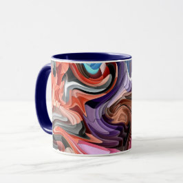 Groovy Colorful Fluid Patchwork Abstrakt Mosaik Tasse