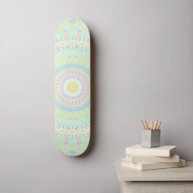Groovy Colorful Hippie Mandala Skateboard (Wandkunst)