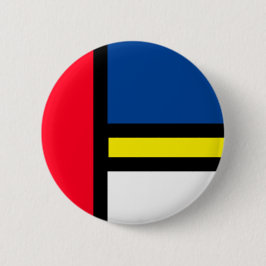 Groovy Colorful Modern Mondrian Style Abstrakt Art Button