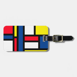 Groovy Colorful Modern Mondrian Style Abstrakt Art Gepäckanhänger