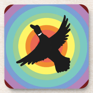 Groovy Colorful Rainbow Duck Getränkeuntersetzer