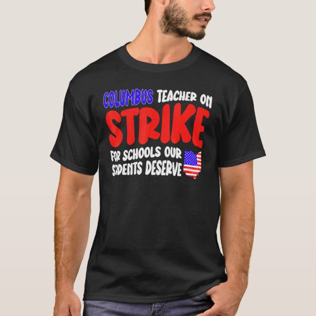 Groovy Columbus Ohio School Teachers Strike OH Tea T-Shirt (Vorderseite)