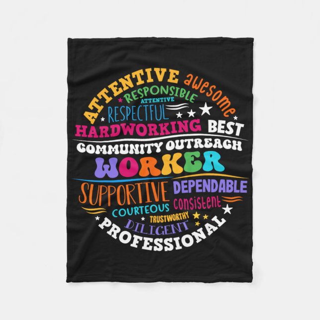 Groovy Community Outreach Worker Back To School  Fleecedecke (Vorderseite)