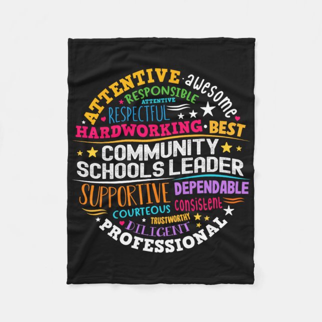 Groovy Community Schools Leiter verbreitet Positiv Fleecedecke (Vorderseite)