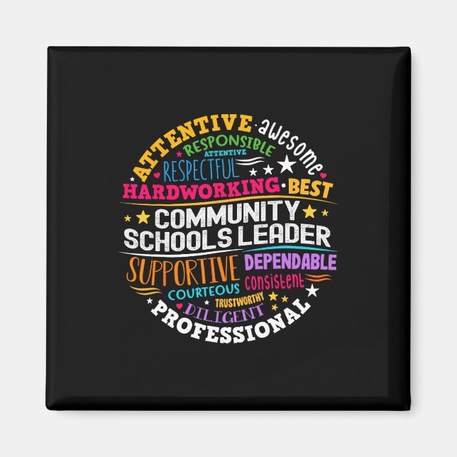 Groovy Community Schools Leiter verbreitet Positiv Magnet (Vorne)