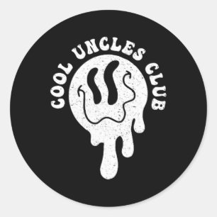 Groovy Cool Onkel Club Retro Onkel Vatertag Ha Runder Aufkleber