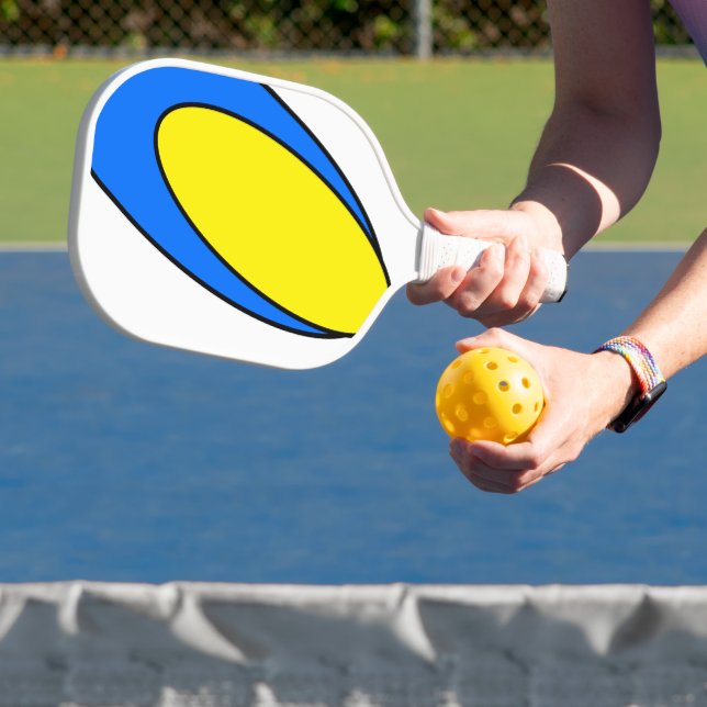 Groovy Coole, Angesagte, hellblaue, violette, gelb Pickleball Schläger (InSitu)