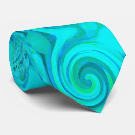 Groovy Cooles Abstraktes Aqua Liquid Art Swirl Krawatte
