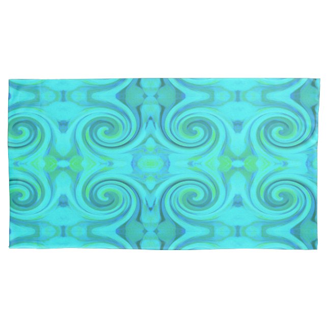 Groovy Cooles Abstraktes Aqua Liquid Art Swirl Mus Kissenbezug (Vorderseite-Links)