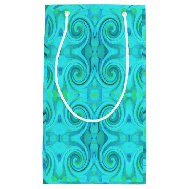 Groovy Cooles Abstraktes Aqua Liquid Art Swirl Mus Kleine Geschenktüte (Vorderseite)