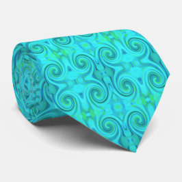 Groovy Cooles Abstraktes Aqua Liquid Art Swirl Mus Krawatte