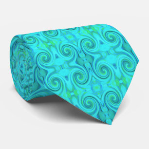 Groovy Cooles Abstraktes Aqua Liquid Art Swirl Mus Krawatte