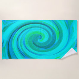 Groovy Cooles Abstraktes Aqua Liquid Art Swirl Strandtuch