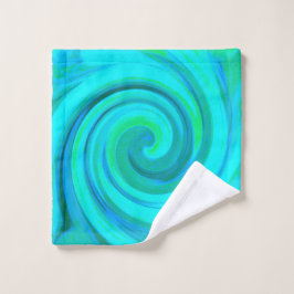 Groovy Cooles Abstraktes Aqua Liquid Art Swirl Waschlappen