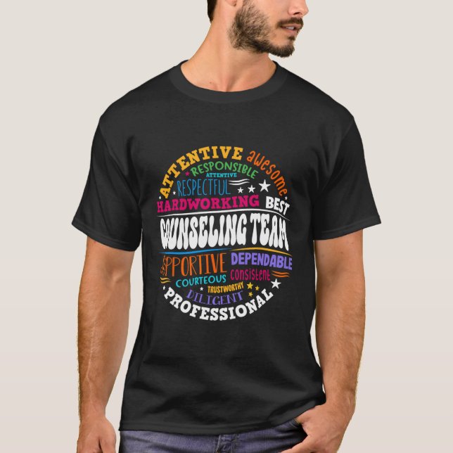 Groovy Counseling Team Appreciation Back To School T-Shirt (Vorderseite)