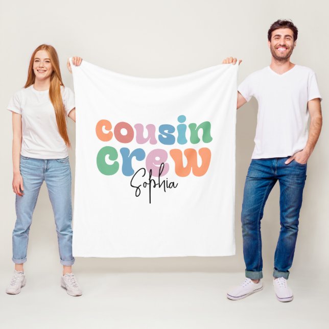 Groovy Cousin Crew Personalisiert Fleecedecke (Beispiel)