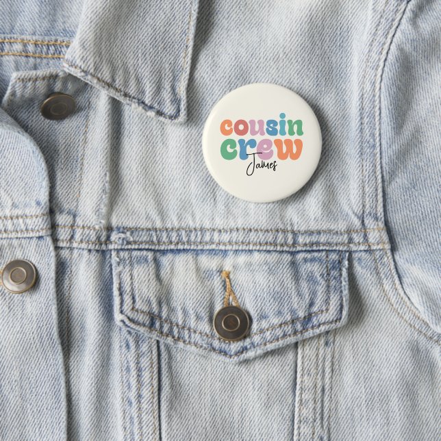 Groovy Cousin Crew Personalized Button (Beispiel)
