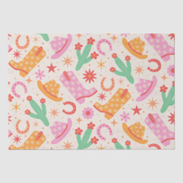 Groovy Cowgirl Stiefel and Hats Muster mit Cactus Seidenpapier