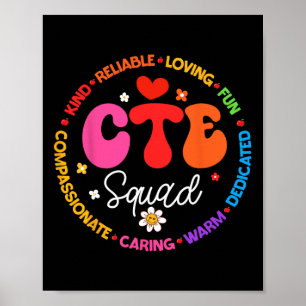 Groovy Cte Squad Lehrer Zurück zur Schule Lehrer S Poster